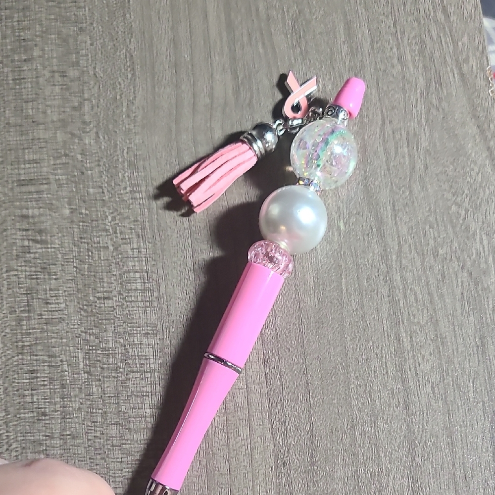 3/$10 Breast Cancer Pink Beaded Pen